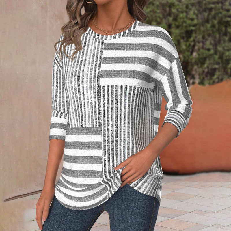 Van Elst Mode® | Gestreepte Blouse met Modieuze Twist