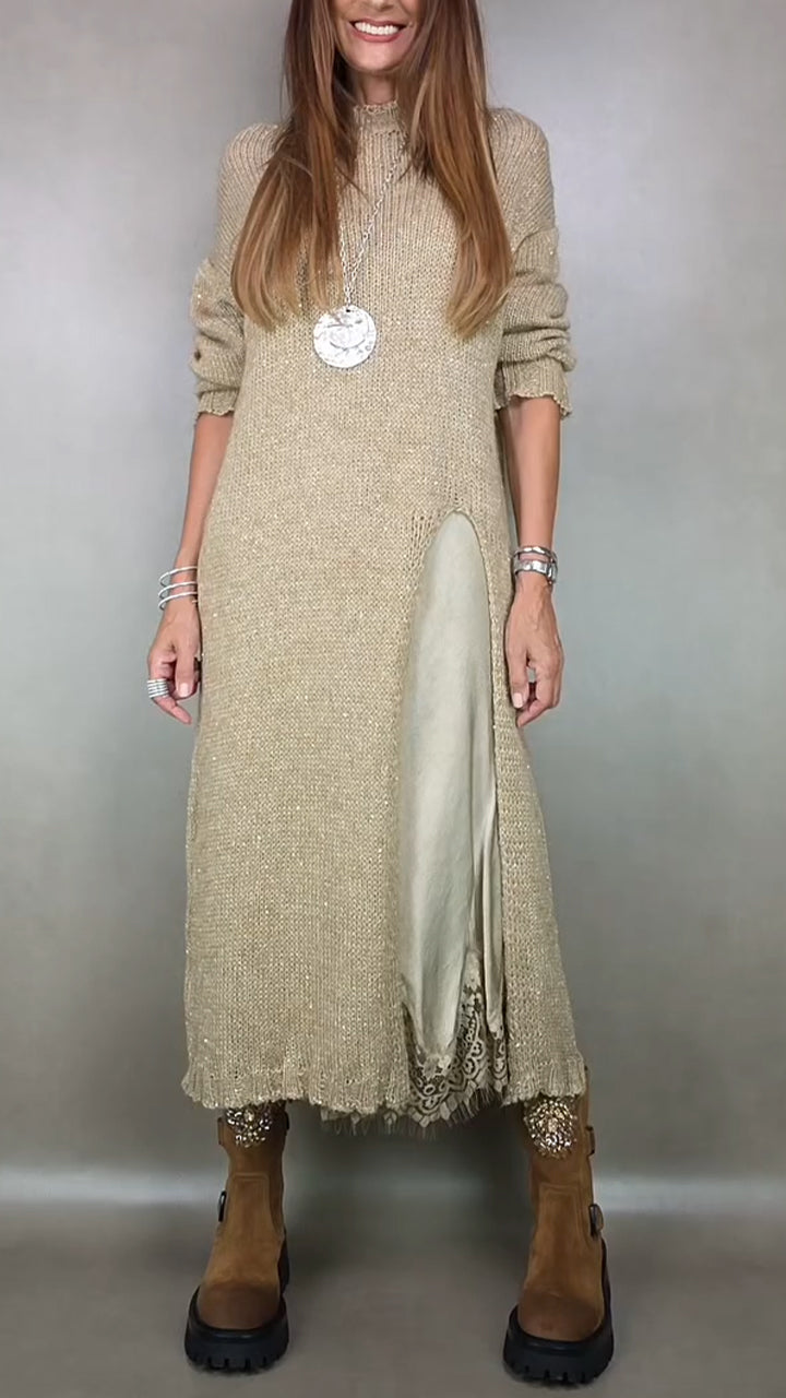 Van Elst Mode® | Complete stijlvolle outfit (Lange trui + jurk)