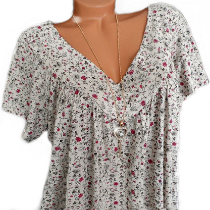 Van Elst Mode® | T-shirt Flora met V-hals