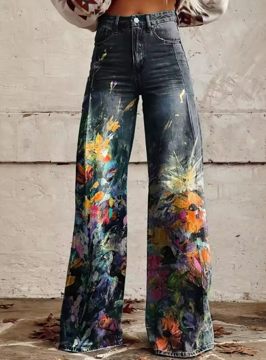 Van Elst Mode®| Boho Chic Vloeiende en Comfortabele Broek
