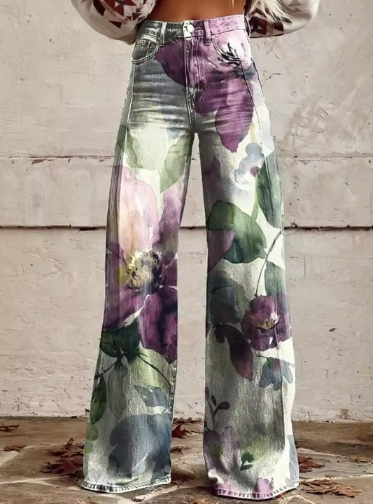 Van Elst Mode®| Boho Vintage Broek met Unieke en Verfijnde Stijl