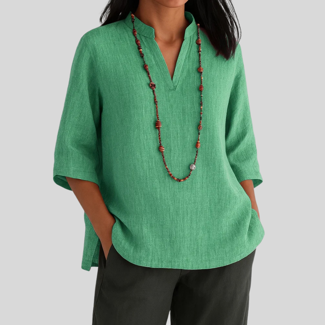 Van Elst Mode® | Linnen blouse met relaxte elegantie