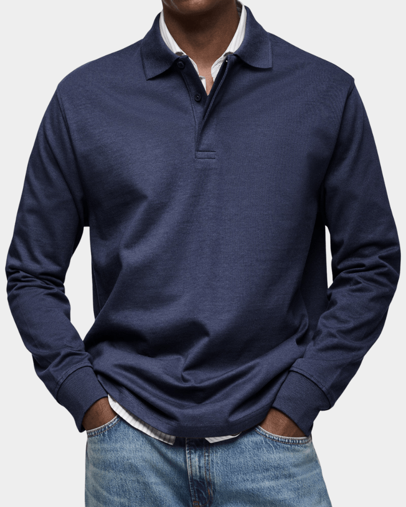 Van Elst Mode® | Comfortabele lente polo met lange mouw