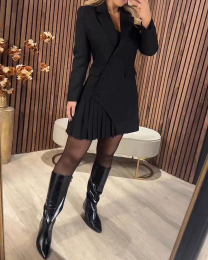 Van Elst Mode® |Jurk met revers en blazerlook