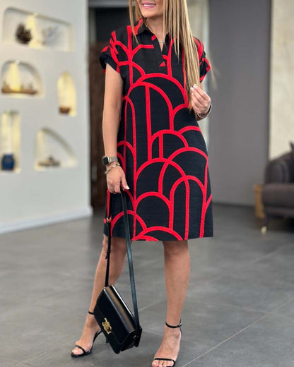 Van Elst Mode® | Jurk met Korte Mouwen