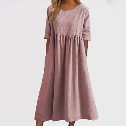 Van Elst Mode® | Elegante dames jurk met Ronde Hals