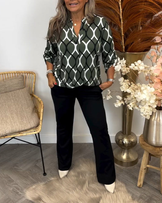 Van Elst Mode® | Blouse met Grafische Print