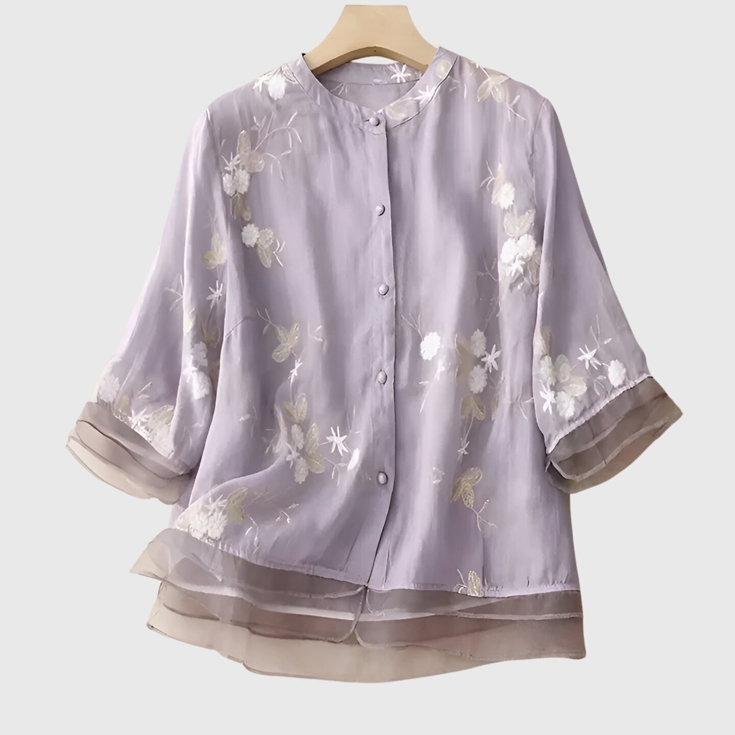 Van Elst Mode® | Nellie Elegante Top met Geborduurde Bloemen