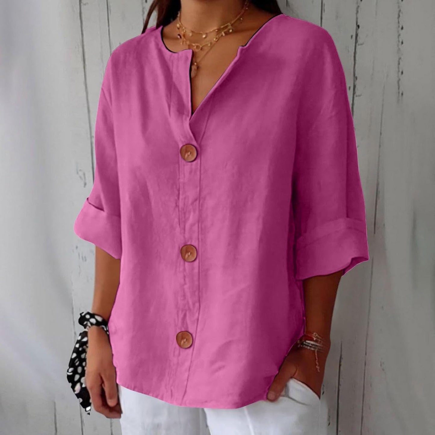 Van Elst Mode® | Minimalistische Blouse met Verticale Structuur