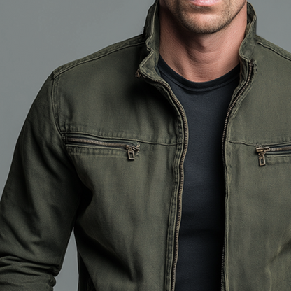Van Elst Mode® | Comfortabele katoenen jas met ritssluiting