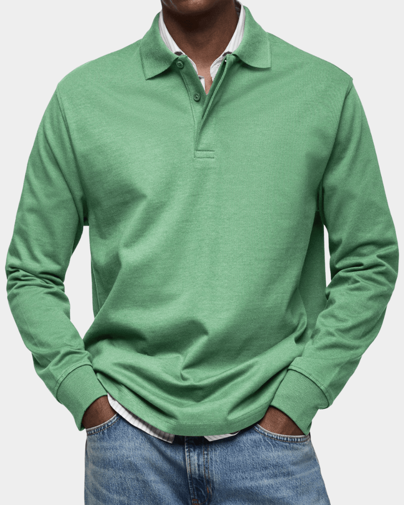Van Elst Mode® | Comfortabele lente polo met lange mouw