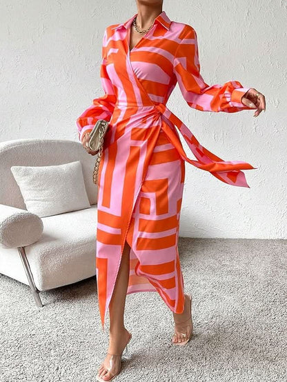 Van Elst Mode® | Jurk met Wikkelprint