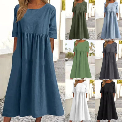 Van Elst Mode® | Elegante dames jurk met Ronde Hals