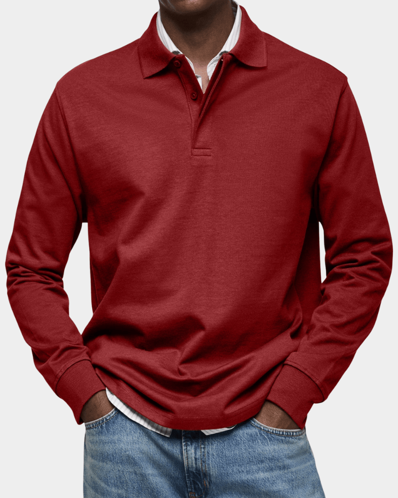 Van Elst Mode® | Comfortabele lente polo met lange mouw