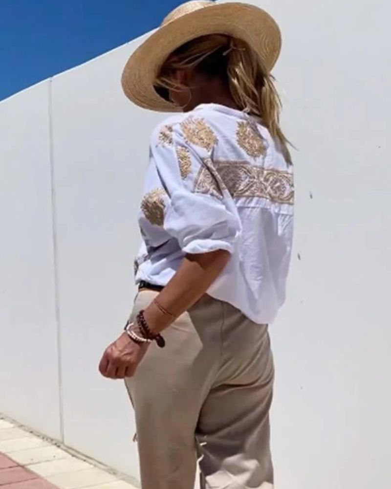 Van Elst Mode® | Blouse met sierlijke borduursels