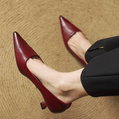 Van Elst Mode®| Verfijnde Puntige Leren Pumps