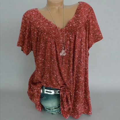 Van Elst Mode® | T-shirt Flora met V-hals