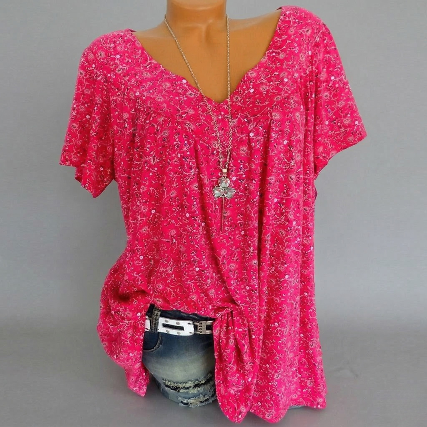 Van Elst Mode® | T-shirt Flora met V-hals