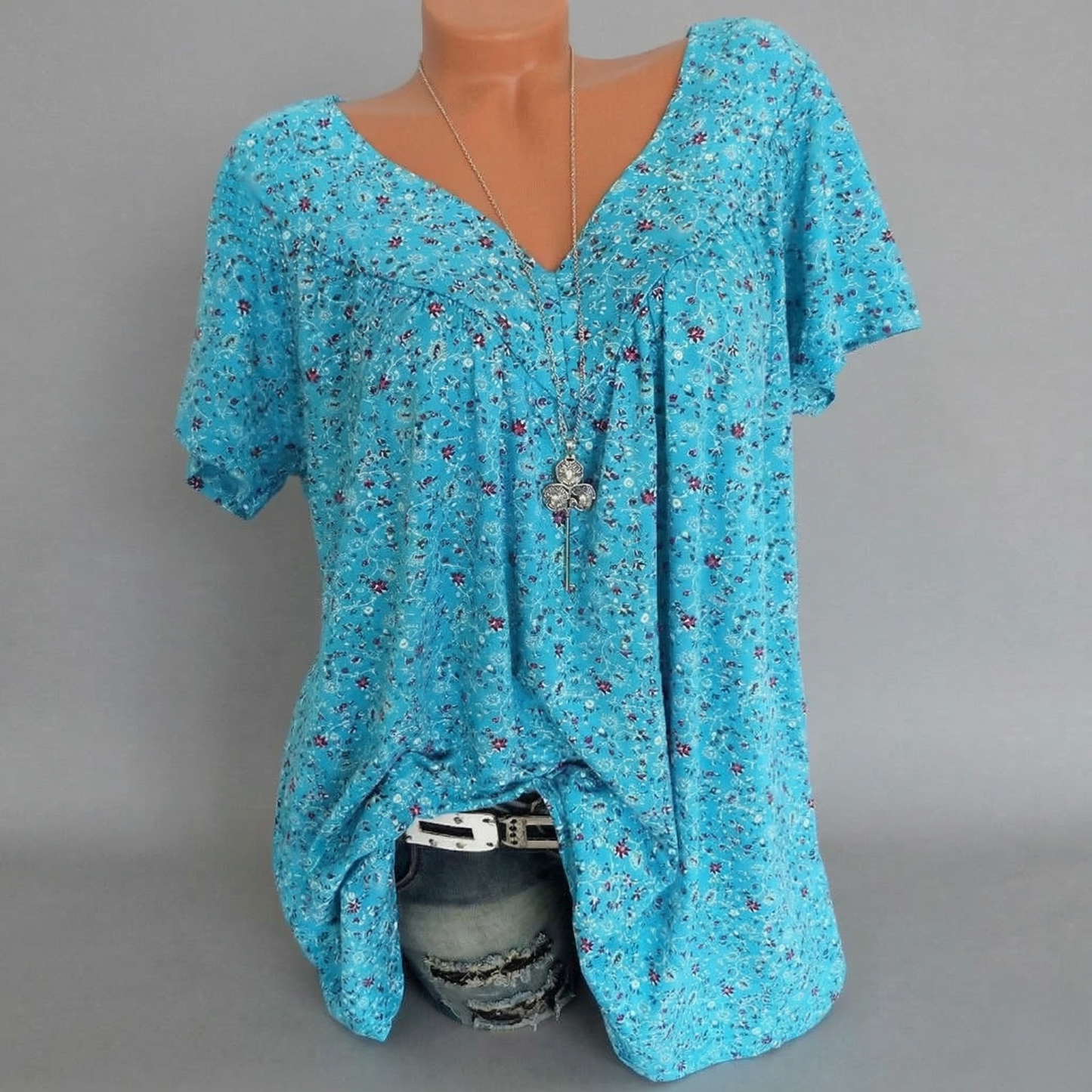 Van Elst Mode® | T-shirt Flora met V-hals