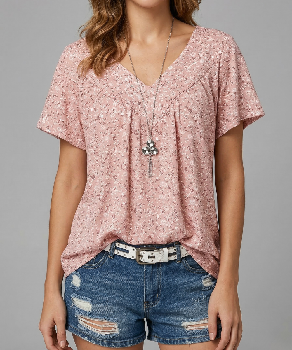 Van Elst Mode® | T-shirt Flora met V-hals