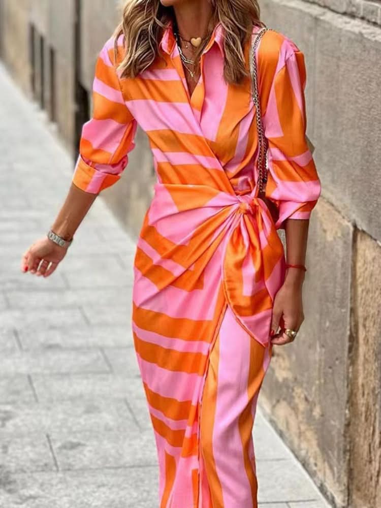 Van Elst Mode® | Jurk met Wikkelprint