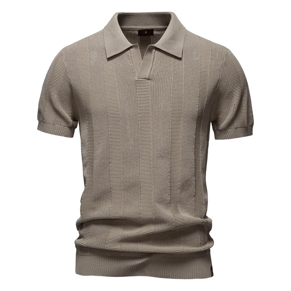 Van Elst Mode® | Katoenen Gestreepte Polo