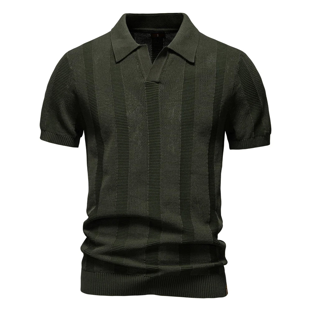 Van Elst Mode® | Katoenen Gestreepte Polo