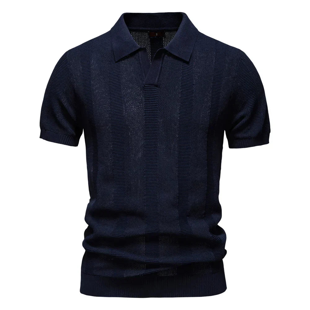 Van Elst Mode® | Katoenen Gestreepte Polo