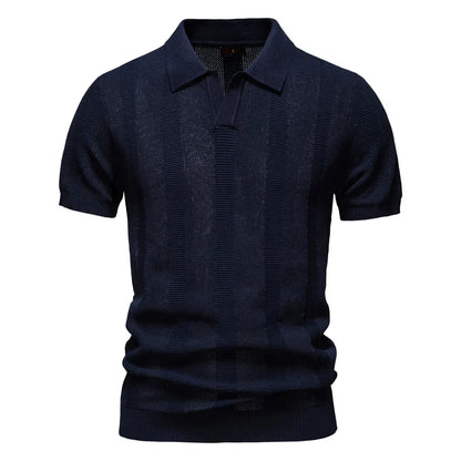 Van Elst Mode® | Katoenen Gestreepte Polo