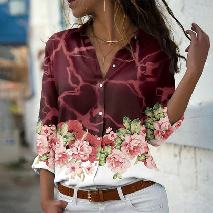 Van Elst Mode® |MODIEUS BEDRUKTE BLOUSE