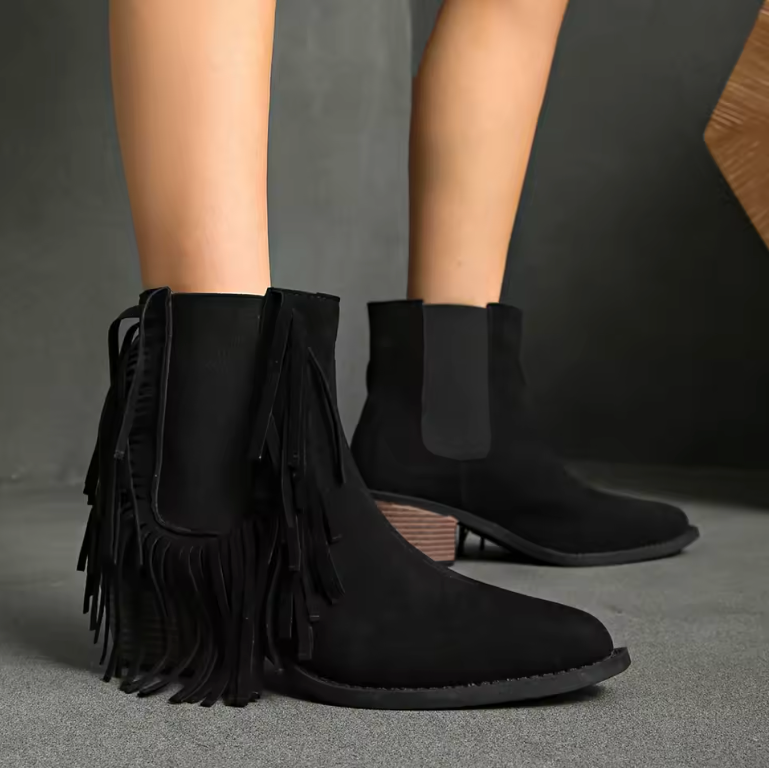Van Elst Mode® | Luxe Franje Enkellaarzen