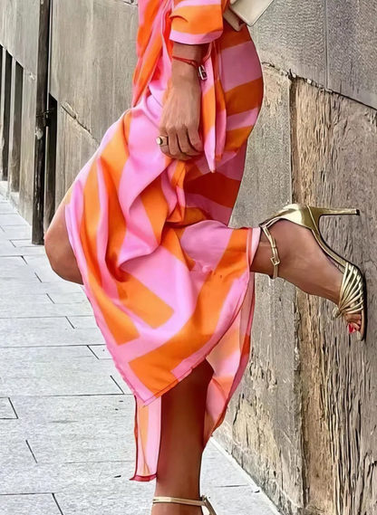 Van Elst Mode® | Jurk met Wikkelprint