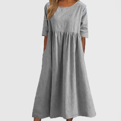Van Elst Mode® | Elegante dames jurk met Ronde Hals
