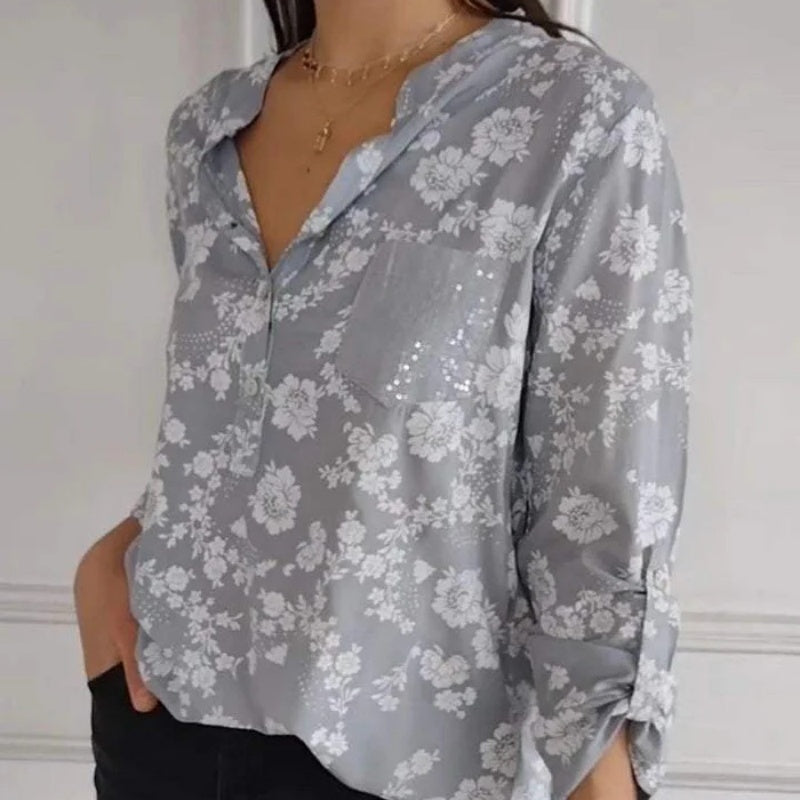 Van Elst Mode® | LANGERMIGE BLOEMENBLOUSE