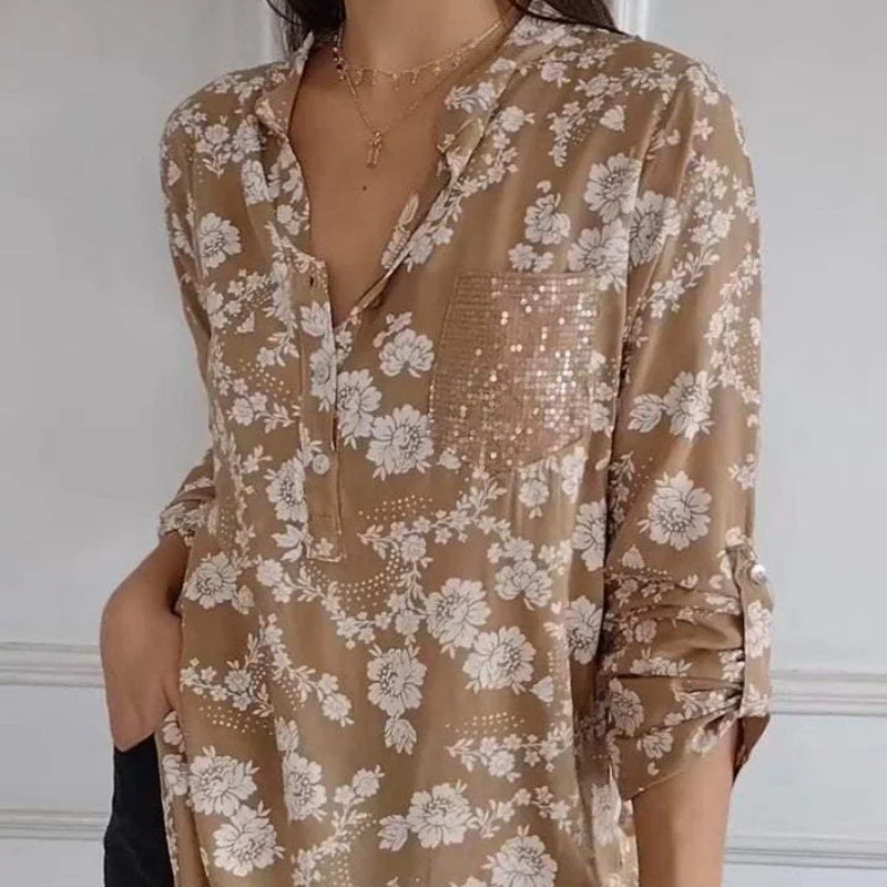 Van Elst Mode® | LANGERMIGE BLOEMENBLOUSE