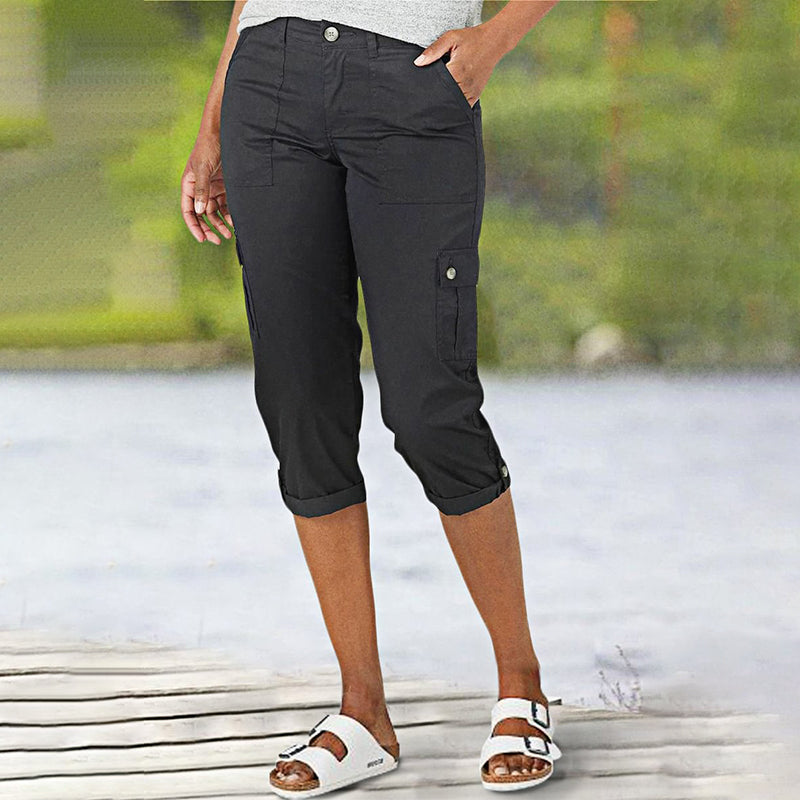 Van Elst Mode®| Capri Broek met Meerdere Zakken en Comfortabele Pasvorm voor Maximale Bewegingsvrijheid
