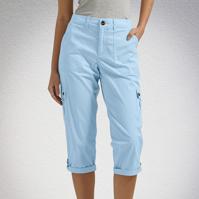 Van Elst Mode®| Capri Broek met Meerdere Zakken en Comfortabele Pasvorm voor Maximale Bewegingsvrijheid